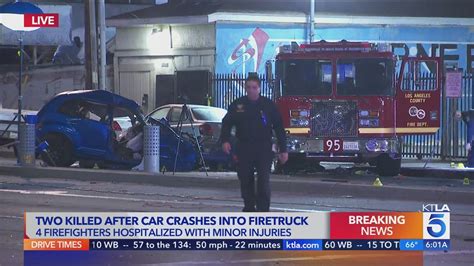 2 killed when possible street race ends with crash into firetruck